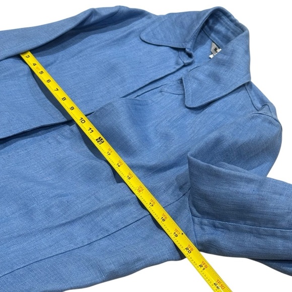Nycard Collection Bright Sky Blue Linen Summer Chic Blazer Women’s Size 10 - Picture 8 of 9